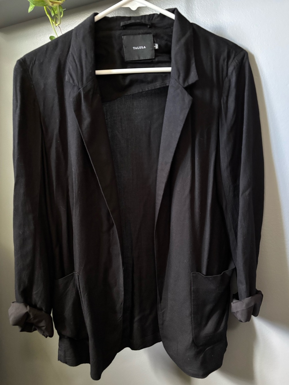 Aritzia Talula Black Open Blazer Jacket